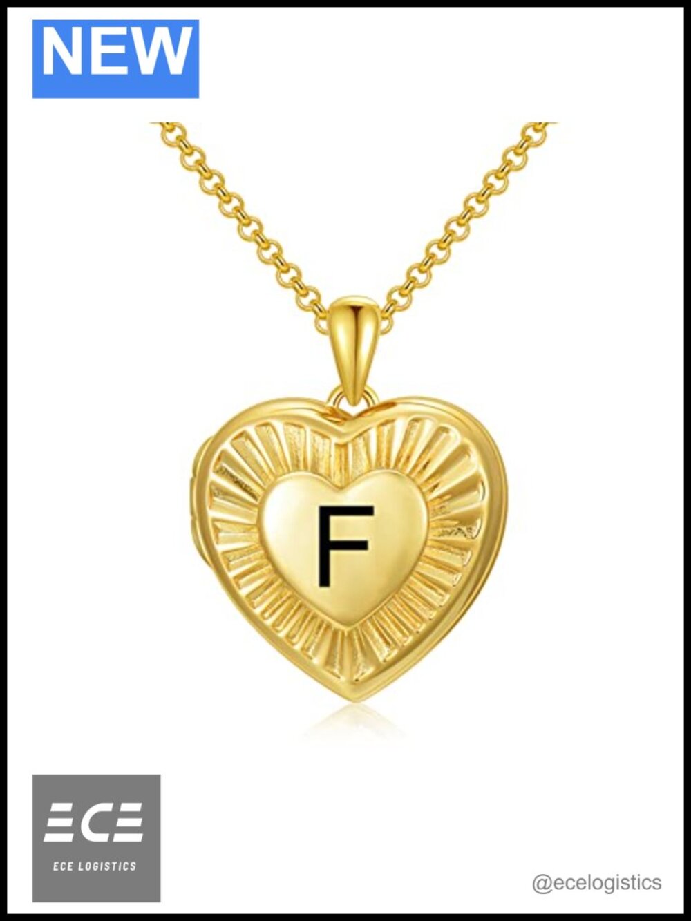 18k Gold Plated Silver Initial Heart Locket Necklace Photo Personalized